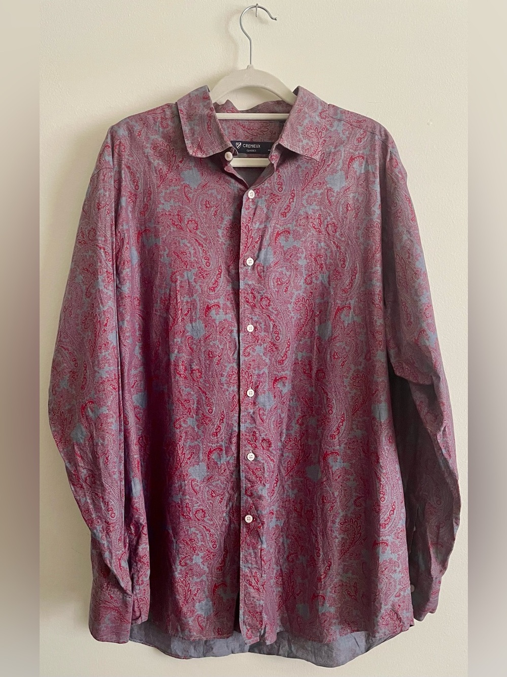 🧮 Daniel Cremieux Men's Burgundy Paisley Button-Down Shirt 🧮